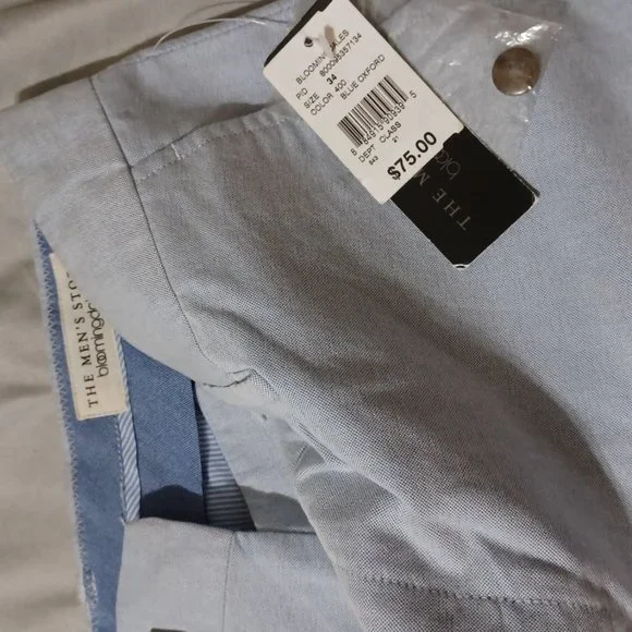 Men's Blue Oxford Shorts - Picture 5 of 8